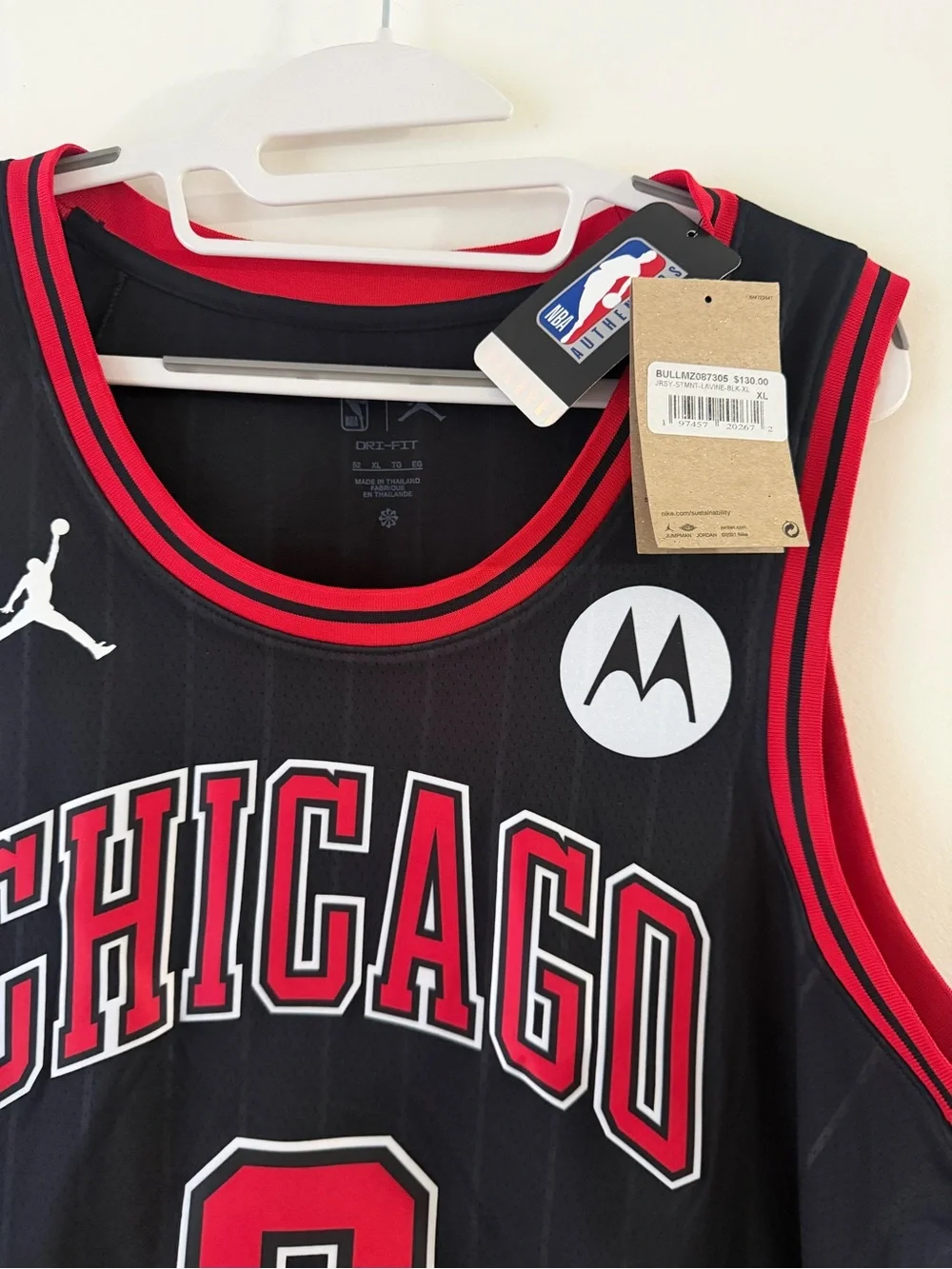 NBA Chicago Bulls Black and Red #8 Jersey (Jordan)